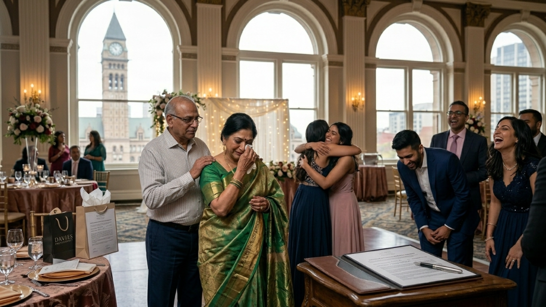 Candid wedding photograph showing genuine emotional moments